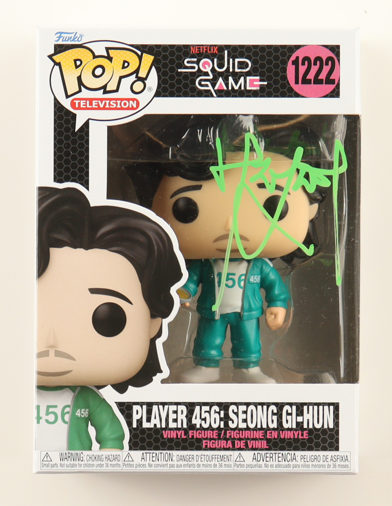 Lee Jung-Jae Signed "Squid Game" #1222 Player 456: Seong Gi-Hun Funko Pop! Vinyl Figure (PSA) at PristineAuction.com Lee Jung-Jae Signed "Squid Game" #1222 Player 456: Seong Gi-Hun Funko Pop! Vinyl Figure (PSA) at PristineAuction.com
