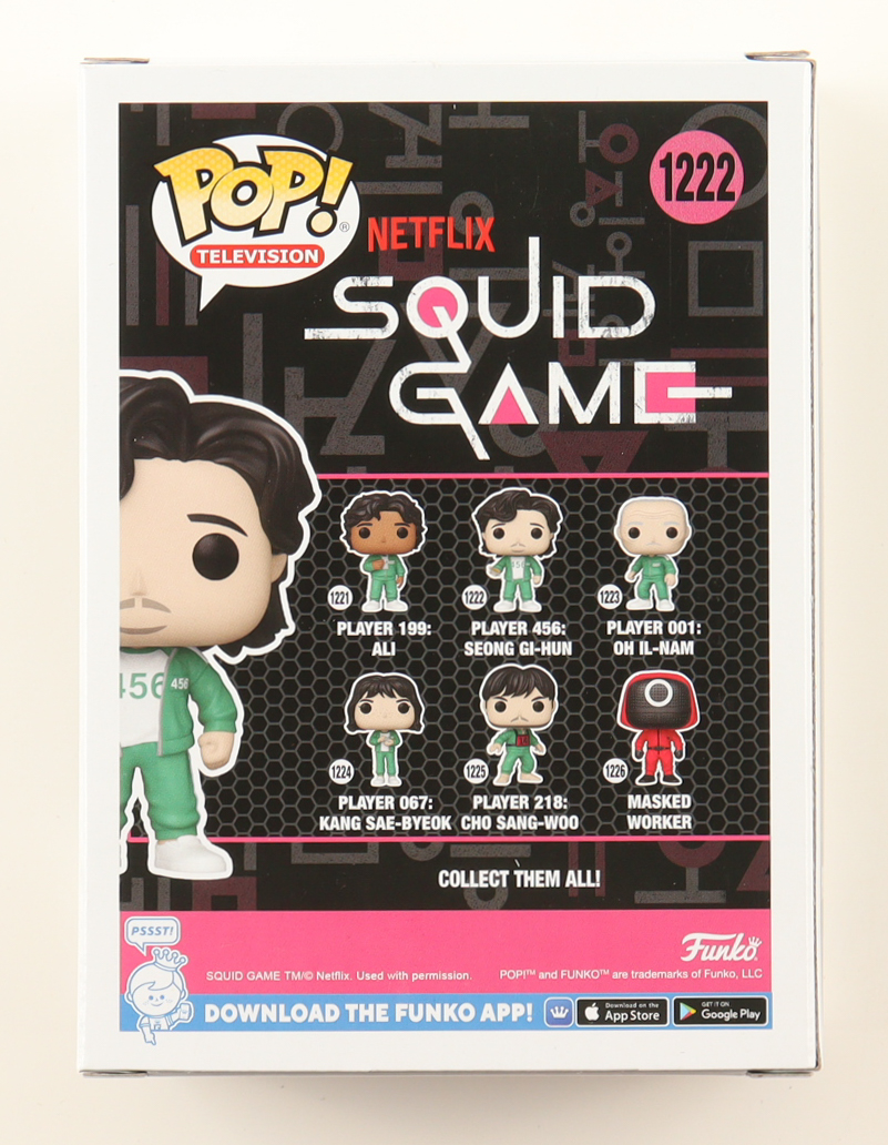 Lee Jung-Jae Signed "Squid Game" #1222 Player 456: Seong Gi-Hun Funko Pop! Vinyl Figure (PSA) at PristineAuction.com Lee Jung-Jae Signed "Squid Game" #1222 Player 456: Seong Gi-Hun Funko Pop! Vinyl Figure (PSA) at PristineAuction.com