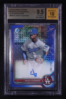 Eddys Leonard 2022 Bowman Chrome Mega Box Autographs Blue Refractors #BMAEL RC #088/150 (BGS 9.5 | Autograph Graded 10) at PristineAuction.com