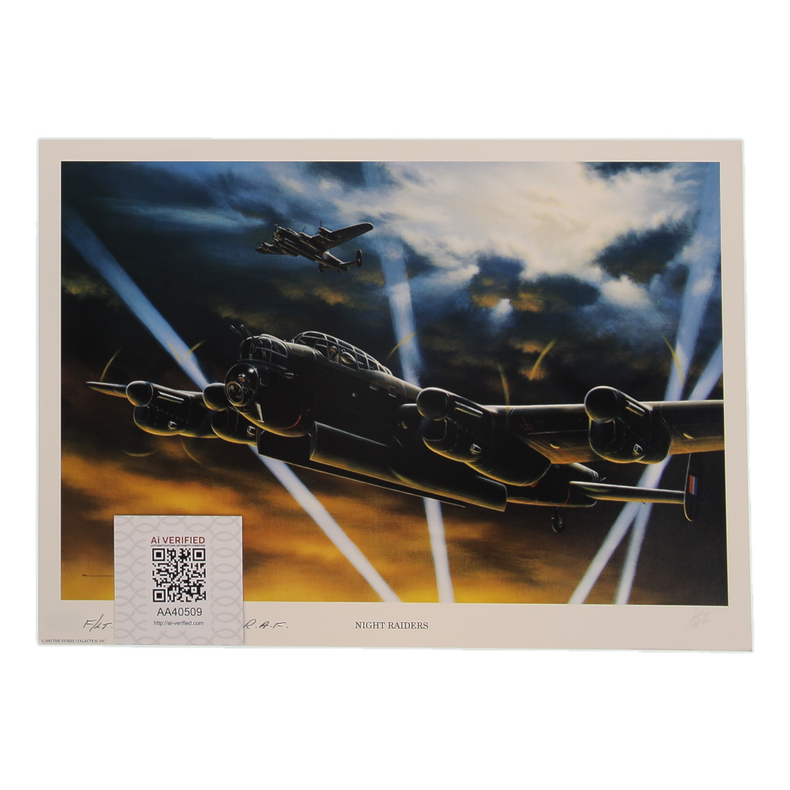 Robert Ferguson Signed Stan Stokes "Night Raiders" Lithograph Inscribed "F/LT" & "R.A.F." (AIV) at PristineAuction.com Robert Ferguson Signed Stan Stokes "Night Raiders" Lithograph Inscribed "F/LT" & "R.A.F." (AIV) at PristineAuction.com