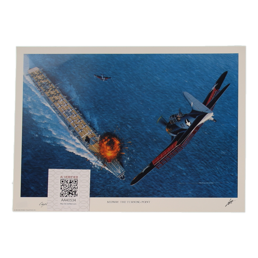Capt. Robert M. Elder Signed Stan Stokes "Midway: The Turning Point" Lithograph Inscribed "USN" (AIV) at PristineAuction.com Capt. Robert M. Elder Signed Stan Stokes "Midway: The Turning Point" Lithograph Inscribed "USN" (AIV) at PristineAuction.com