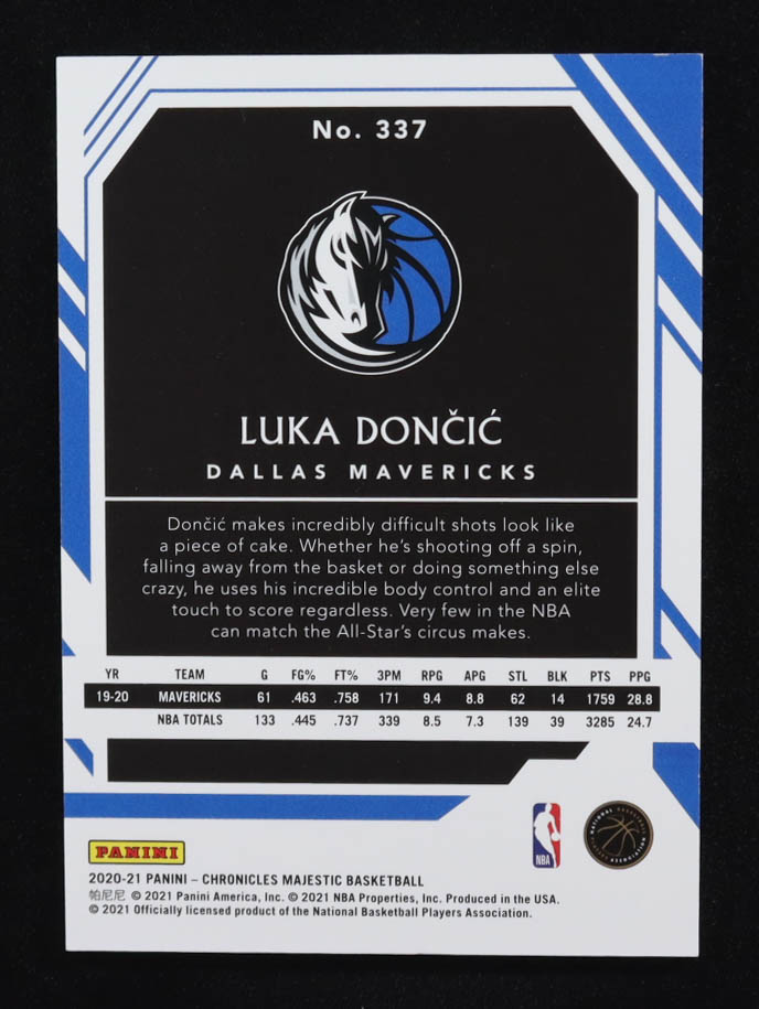 Luka Doncic 2020-21 Panini Chronicles Majestic Red #337 #025/149 at PristineAuction.com Luka Doncic 2020-21 Panini Chronicles Majestic Red #337 #025/149 at PristineAuction.com