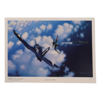 Archie Donahue Signed Stan Stokes "Angels Of Okinawa" Lithograph Inscribed "Col. USMC R" (AIV) at PristineAuction.com