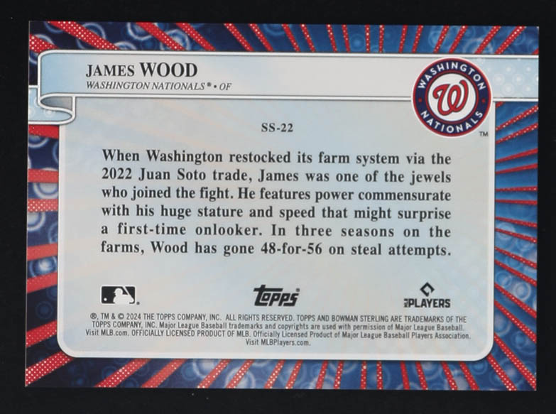 James Wood 2024 Bowman Sterling Sterling Superstars #SS-22 at PristineAuction.com James Wood 2024 Bowman Sterling Sterling Superstars #SS-22 at PristineAuction.com