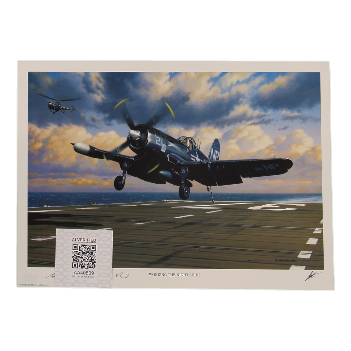 Guy Bordelon Signed Stan Stokes "Working The Night Shift" Lithograph Inscribed "VC-3" (AIV) at PristineAuction.com Guy Bordelon Signed Stan Stokes "Working The Night Shift" Lithograph Inscribed "VC-3" (AIV) at PristineAuction.com