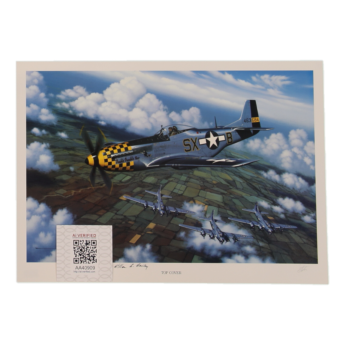 William B. Bailey Signed Stan Stokes "Top Cover" Lithograph Inscribed "Lt. Col." (AIV) at PristineAuction.com William B. Bailey Signed Stan Stokes "Top Cover" Lithograph Inscribed "Lt. Col." (AIV) at PristineAuction.com