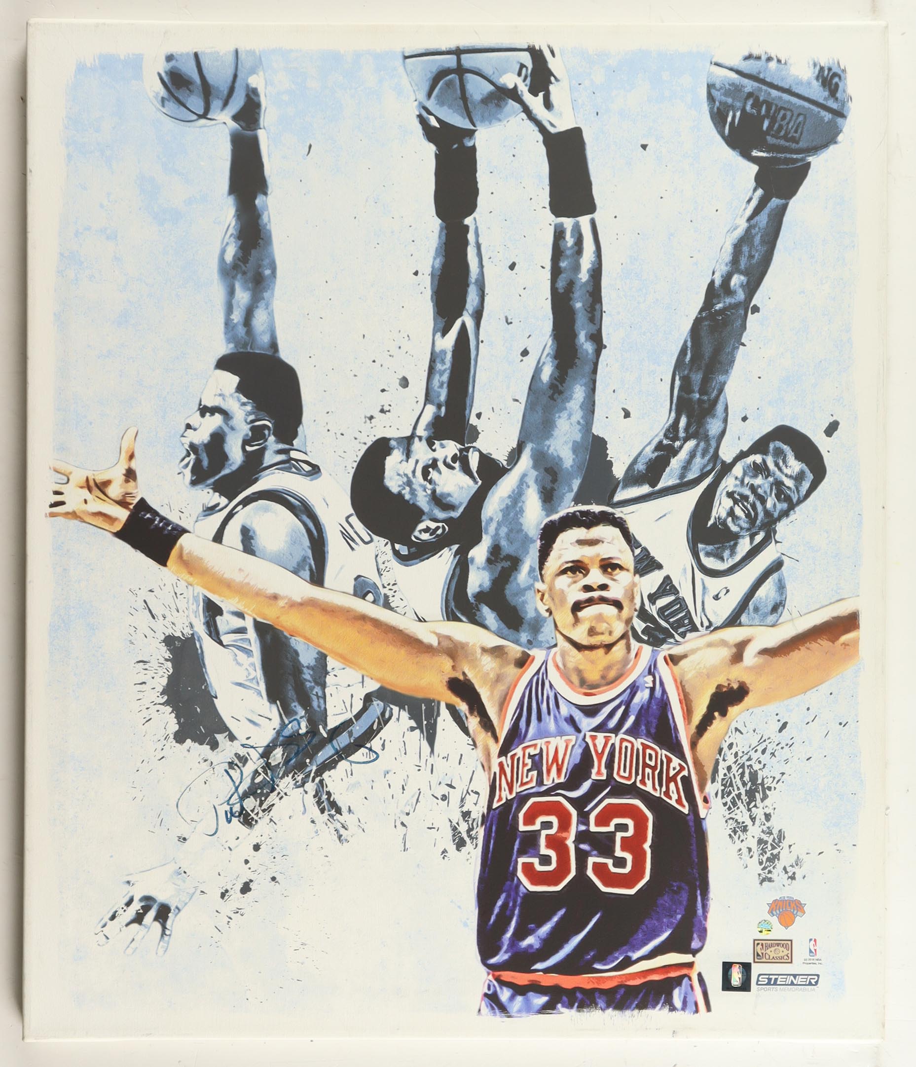 Patrick Ewing Signed Knicks 22x26 Custom Canvas Print (Steiner) at PristineAuction.com Patrick Ewing Signed Knicks 22x26 Custom Canvas Print (Steiner) at PristineAuction.com