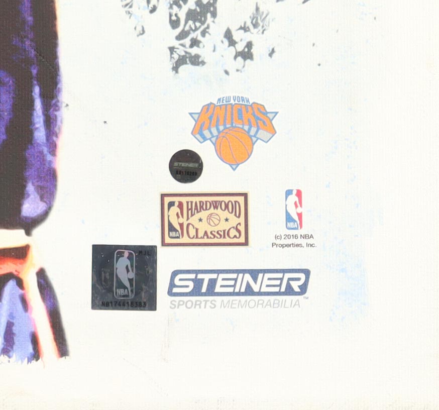 Patrick Ewing Signed Knicks 22x26 Custom Canvas Print (Steiner) at PristineAuction.com Patrick Ewing Signed Knicks 22x26 Custom Canvas Print (Steiner) at PristineAuction.com