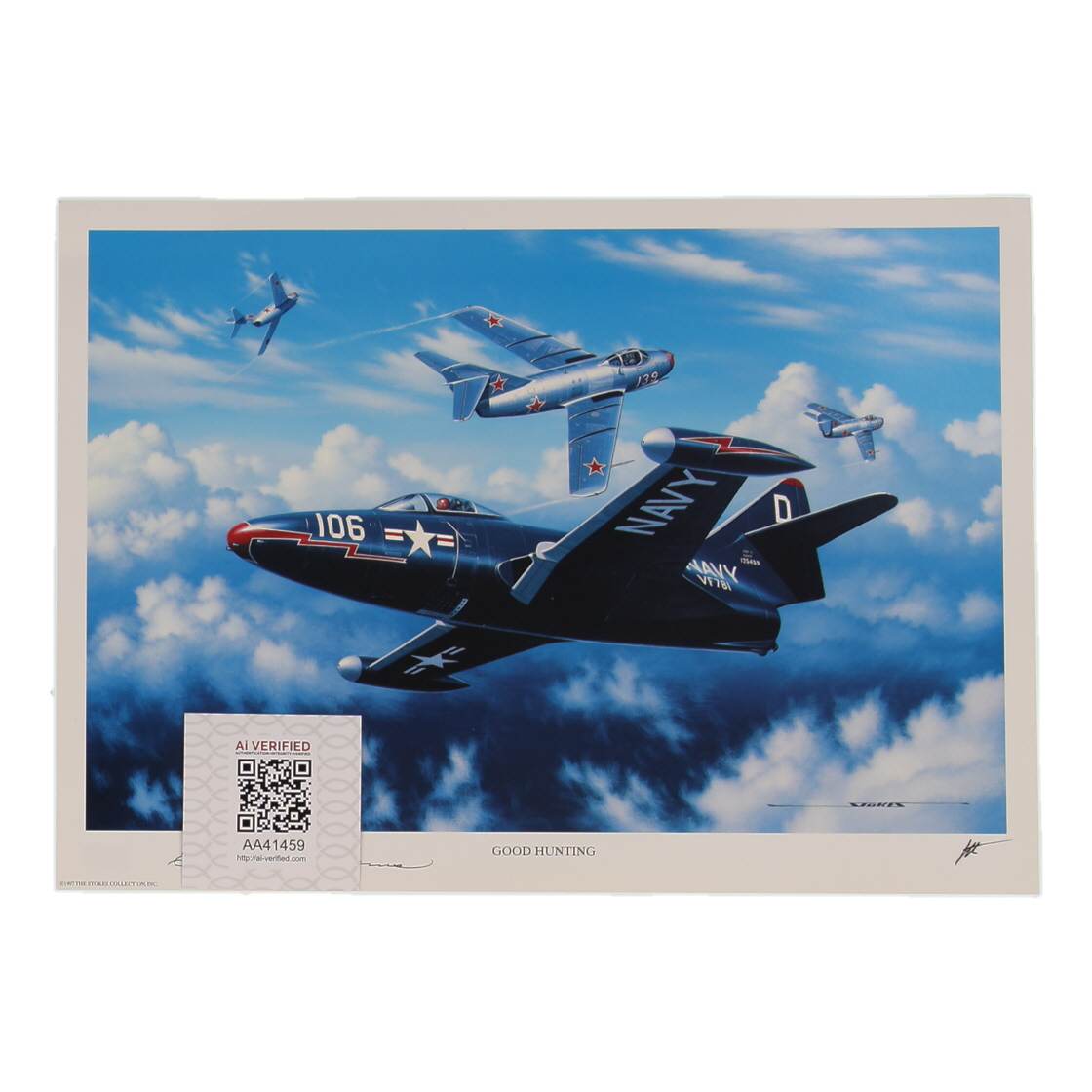 Royce Williams Signed Stan Stokes "Good Hunting" Lithograph (AIV) at PristineAuction.com Royce Williams Signed Stan Stokes "Good Hunting" Lithograph (AIV) at PristineAuction.com