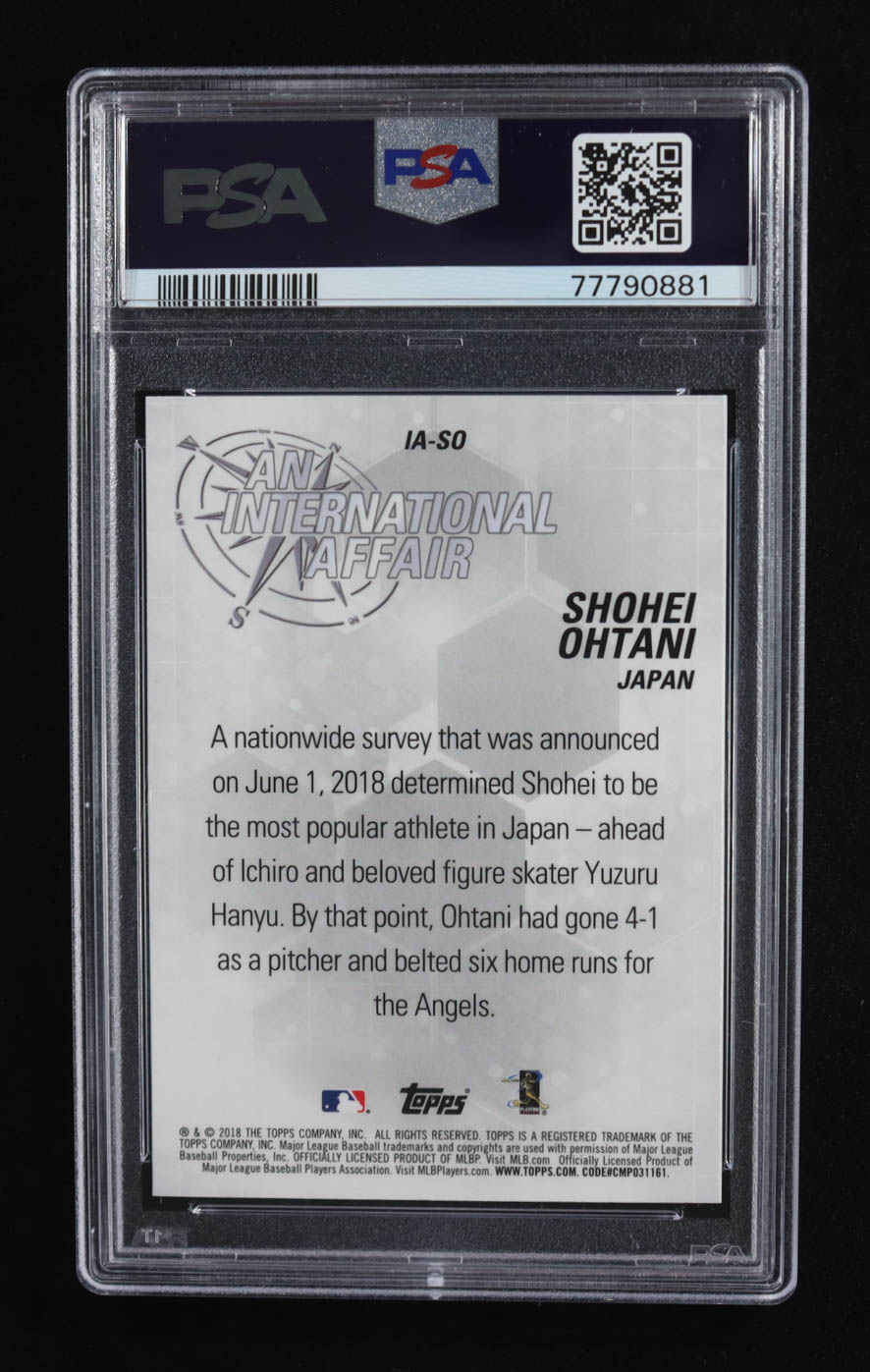 Shohei Ohtani 2018 Topps Chrome Update An International Affair #IASO RC (PSA 9) at PristineAuction.com Shohei Ohtani 2018 Topps Chrome Update An International Affair #IASO RC (PSA 9) at PristineAuction.com