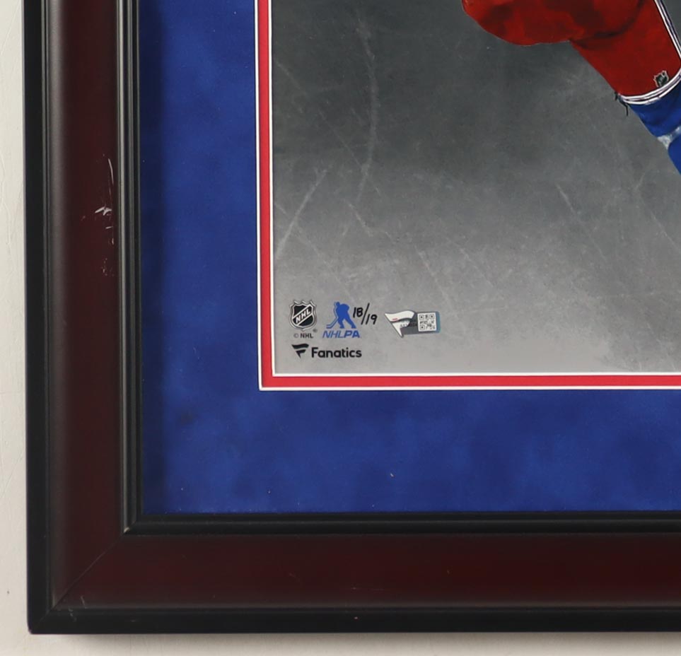 Mika Zibanejad Signed Rangers Custom Framed Photo Display Inscribed "1st NYR Hat Trick 1/31/19" (Fanatics) at PristineAuction.com Mika Zibanejad Signed Rangers Custom Framed Photo Display Inscribed "1st NYR Hat Trick 1/31/19" (Fanatics) at PristineAuction.com