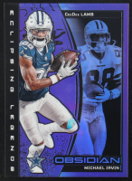 CeeDee Lamb / Michael Irvin 2024 Panini Obsidian Eclipsing Legends Purple #16 #06/50 at PristineAuction.com