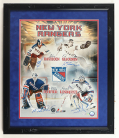 Rangers Custom Framed Photo Display Signed by (4) with John Davidson, Mike Richter, Henrik Lundqvist & Ed Giacomin Inscribed "HOF-87" (Fanatics & Steiner) at PristineAuction.com