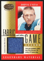 Johnny Unitas 2001 Donruss Leaf Fabric of the Game Legendary Certified Material Jersey Game-Worn #22 #71/97 at PristineAuction.com