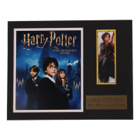 "Harry Potter and the Philosopher's Stone" 11x14 Custom Matted 2001 Harry & His Nimbus 2000 Panini Sticker Display at PristineAuction.com