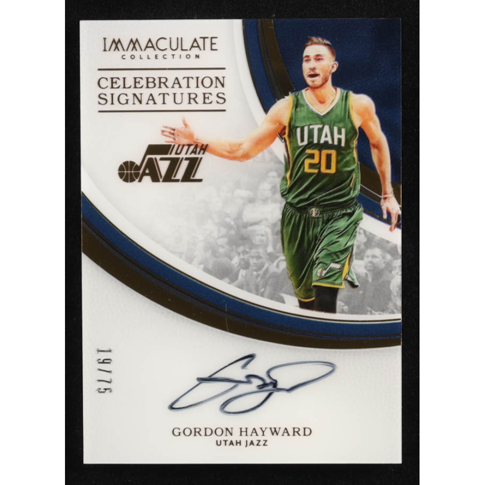 Gordon Hayward 2016-17 Immaculate Collection Celebration Signatures #9 #19/75 at PristineAuction.com