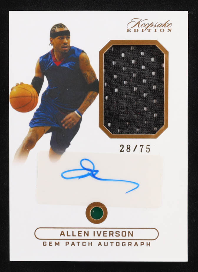 Allen Iverson 2024 Keepsake Sports Gem Patch Autograph #103 #28/75 at PristineAuction.com Allen Iverson 2024 Keepsake Sports Gem Patch Autograph #103 #28/75 at PristineAuction.com