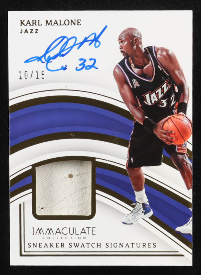 Karl Malone 2022-23 Immaculate Collection Sneaker Swatches Signatures #48 #10/15 at PristineAuction.com Karl Malone 2022-23 Immaculate Collection Sneaker Swatches Signatures #48 #10/15 at PristineAuction.com