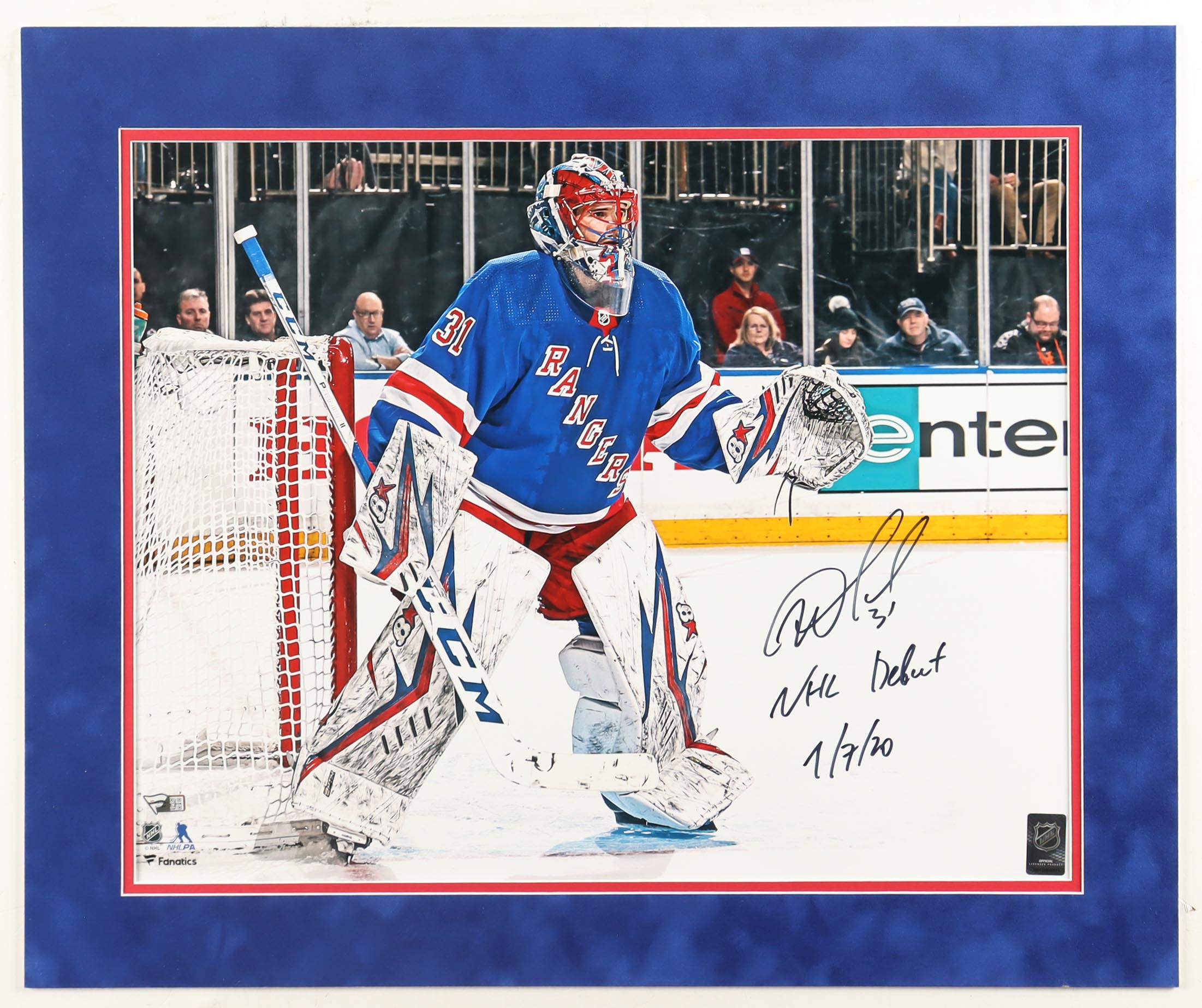 Igor Shesterkin Signed Rangers Lithograph Display Inscribed "NHL Debut 7/7/20" (Fanatics) at PristineAuction.com Igor Shesterkin Signed Rangers Lithograph Display Inscribed "NHL Debut 7/7/20" (Fanatics) at PristineAuction.com