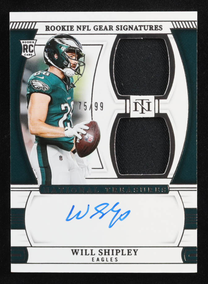 Will Shipley 2024 Panini National Treasures Rookie NFL Gear Signature Combos #27 #75/99 RC at PristineAuction.com Will Shipley 2024 Panini National Treasures Rookie NFL Gear Signature Combos #27 #75/99 RC at PristineAuction.com