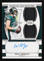 Will Shipley 2024 Panini National Treasures Rookie NFL Gear Signature Combos #27 #75/99 RC at PristineAuction.com