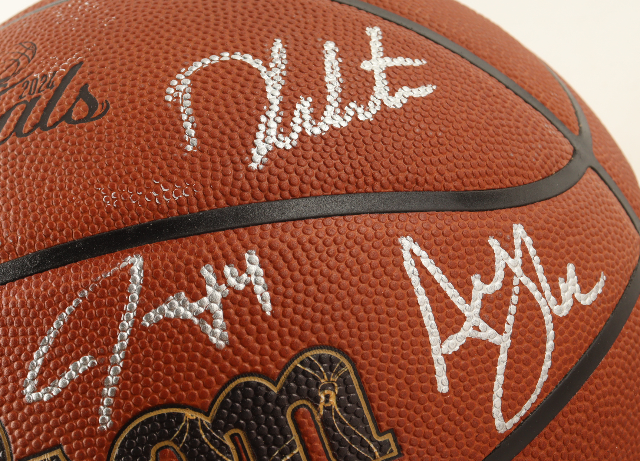 2024 Celtics NBA Finals Basketball Signed By (5) with Jayson Tatum, Derrick White, Jrue Holiday & Al Horford (JSA & Fanatics) at PristineAuction.com 2024 Celtics NBA Finals Basketball Signed By (5) with Jayson Tatum, Derrick White, Jrue Holiday & Al Horford (JSA & Fanatics) at PristineAuction.com