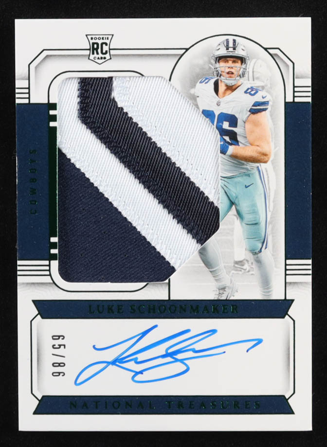 Luke Schoonmaker 2023 Panini National Treasures Patch Autographs Green #20 #65/86 RC at PristineAuction.com Luke Schoonmaker 2023 Panini National Treasures Patch Autographs Green #20 #65/86 RC at PristineAuction.com