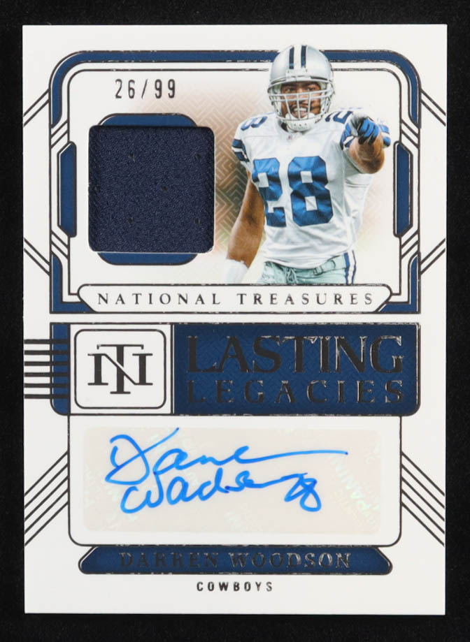Darren Woodson 2024 Panini National Treasures Lasting Legacies Material Autographs #24 #26/99 at PristineAuction.com Darren Woodson 2024 Panini National Treasures Lasting Legacies Material Autographs #24 #26/99 at PristineAuction.com