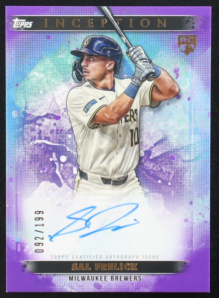 Sal Frelick 2024 Topps Inception Base Rookie & Emerging Star Autographs #BRES-SF RC #092/199 at PristineAuction.com Sal Frelick 2024 Topps Inception Base Rookie & Emerging Star Autographs #BRES-SF RC #092/199 at PristineAuction.com