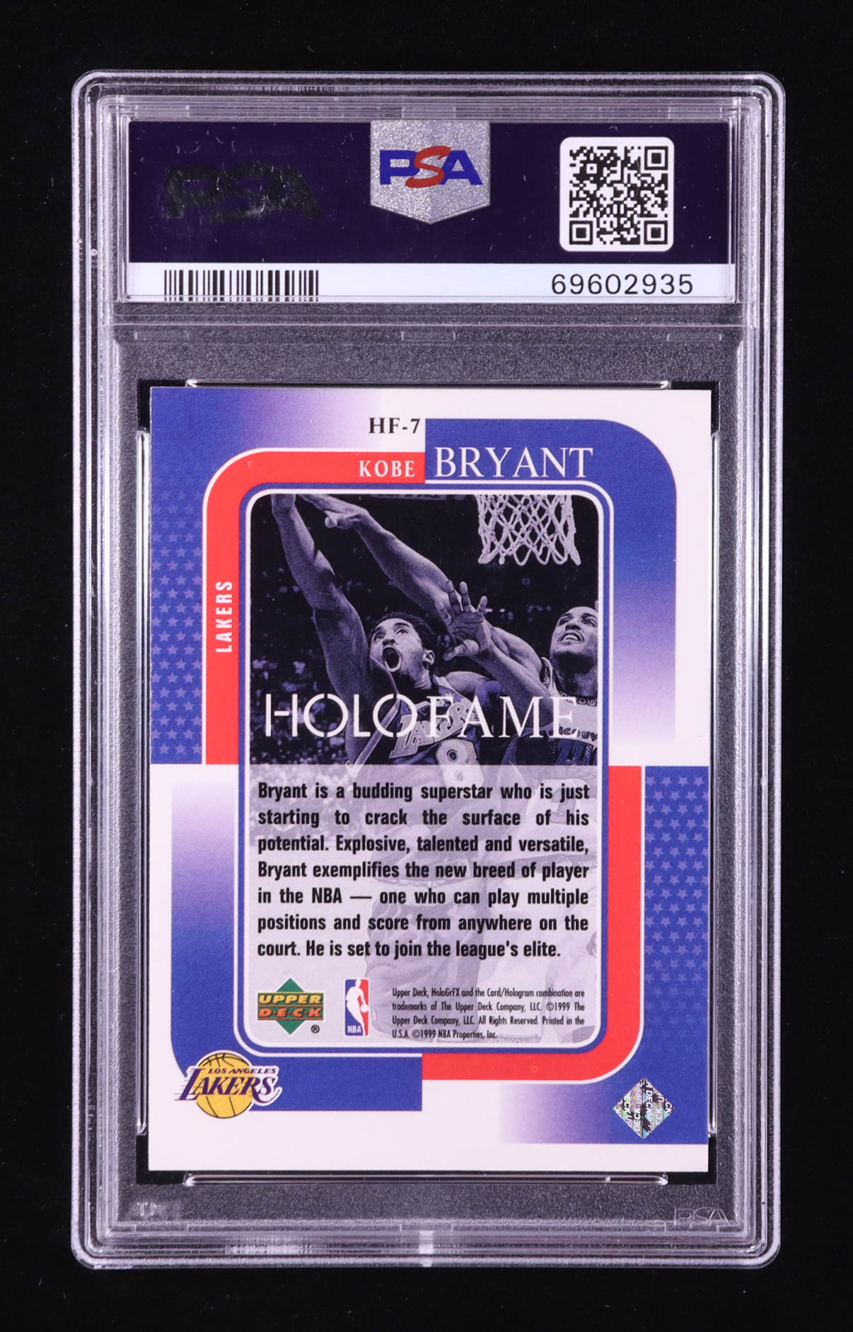 Kobe Bryant 1999-00 Upper Deck HoloGrFX HoloFame #HF7 (PSA 9) at PristineAuction.com Kobe Bryant 1999-00 Upper Deck HoloGrFX HoloFame #HF7 (PSA 9) at PristineAuction.com