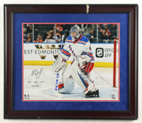 Alexandar Georgiev Signed Rangers Custom Framed Photo Display Inscribed "1st NHL Win 3/3/18" #5/18 (Fanatics) at PristineAuction.com