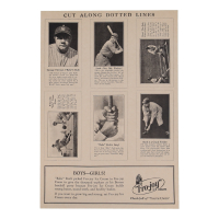 1928 Babe Ruth New York Yankees Fro-Joy Uncut Card Sheet of (6) Cards at PristineAuction.com