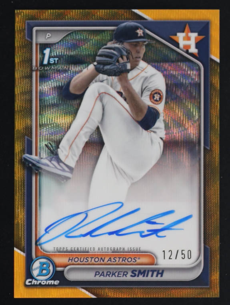 Parker Smith 2024 Bowman Chrome Draft Autographs Gold Wave Refractors #CPA-PSM #12/50 RC