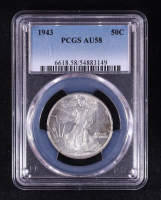 1943 Walking Liberty Silver 50C Half Dollar (PCGS AU58) at PristineAuction.com