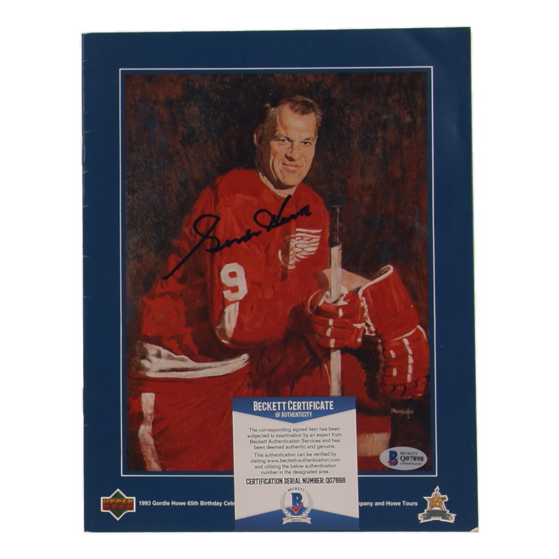 Gordie Howe Signed 1993 Upper Deck "65th Birthday Celebration Tour" Official Program (Beckett) at PristineAuction.com Gordie Howe Signed 1993 Upper Deck "65th Birthday Celebration Tour" Official Program (Beckett) at PristineAuction.com