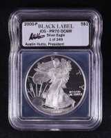 2000-S 1oz Fine Silver American Silver Eagle - Austin Hutto Signature Black Label LE #/249 (ICG PR70 DCAM) at PristineAuction.com