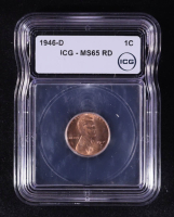 1946-D Lincoln Wheat 1C Cent (ICG MS65 RD) at PristineAuction.com