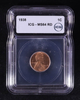 1938 Lincoln Wheat 1C Cent (ICG MS64 RD) at PristineAuction.com
