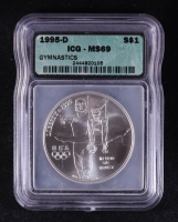 1995-D Olympic Gymnastics Commemorative Silver $1 Dollar (ICG MS69) at PristineAuction.com