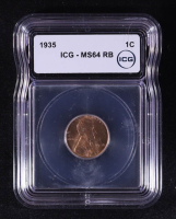 1935 Lincoln Wheat 1C Cent (ICG MS64 RB) at PristineAuction.com