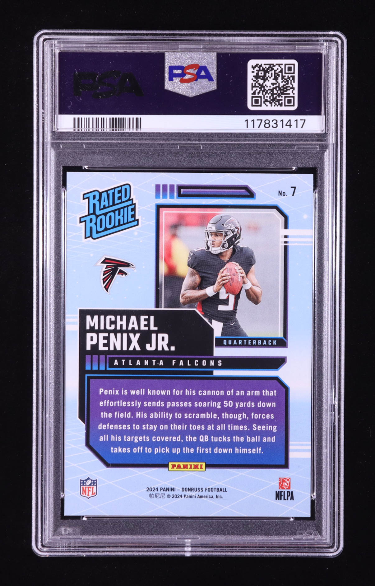 Michael Penix Jr. 2024 Donruss Rated Rookies Retro #7 RC (PSA 10) at PristineAuction.com Michael Penix Jr. 2024 Donruss Rated Rookies Retro #7 RC (PSA 10) at PristineAuction.com