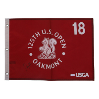 Dustin Johnson Signed 125th U.S. Open Oakmont Pin Flag (PSA) at PristineAuction.com