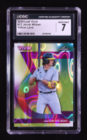 Jacob WIlson 2024 Leaf Vivid Lava Yellow #32 RC #6/10 (CGC 7) at PristineAuction.com