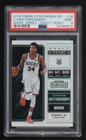 Giannis Antetokounmpo 2018 Panini Contenders Draft Picks White Jersey Draft Ticket #18 RC #68/99 (PSA 9) at PristineAuction.com