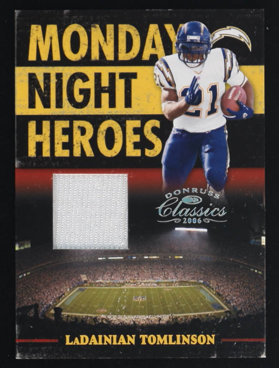 LaDainian Tomlinson 2006 Donruss Classics Monday Night Heroes Jerseys #MNH-20 #206/250 at PristineAuction.com LaDainian Tomlinson 2006 Donruss Classics Monday Night Heroes Jerseys #MNH-20 #206/250 at PristineAuction.com