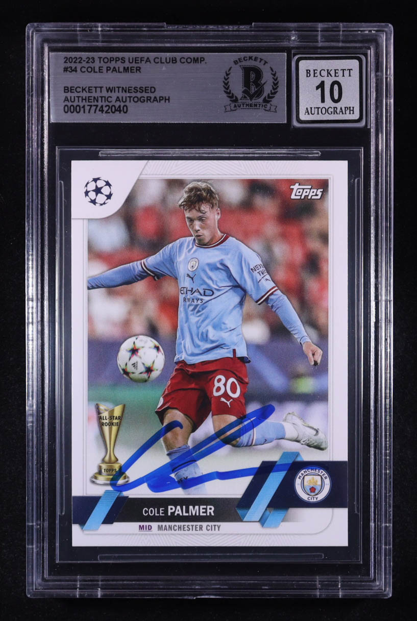 Cole Palmer Signed 2022-23 Topps UEFA Club Competitions #34 (Beckett | Auto Grade Beckett 10) at PristineAuction.com Cole Palmer Signed 2022-23 Topps UEFA Club Competitions #34 (Beckett | Auto Grade Beckett 10) at PristineAuction.com
