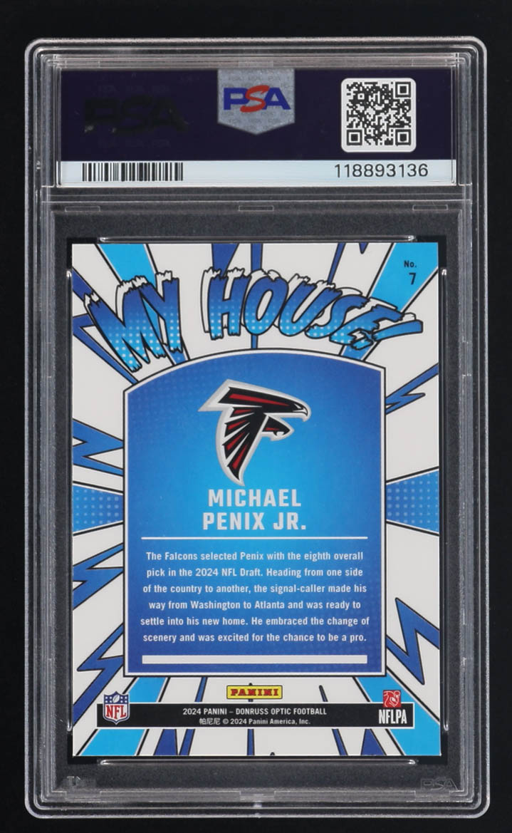 Michael Penix Jr. 2024 Panini Donruss Optic My House! #7 RC (PSA 10) at PristineAuction.com Michael Penix Jr. 2024 Panini Donruss Optic My House! #7 RC (PSA 10) at PristineAuction.com