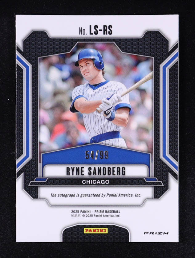 Ryne Sandberg 2025 Panini Prizm Legendary Signatures Prizms Red #1 #54/99 at PristineAuction.com Ryne Sandberg 2025 Panini Prizm Legendary Signatures Prizms Red #1 #54/99 at PristineAuction.com