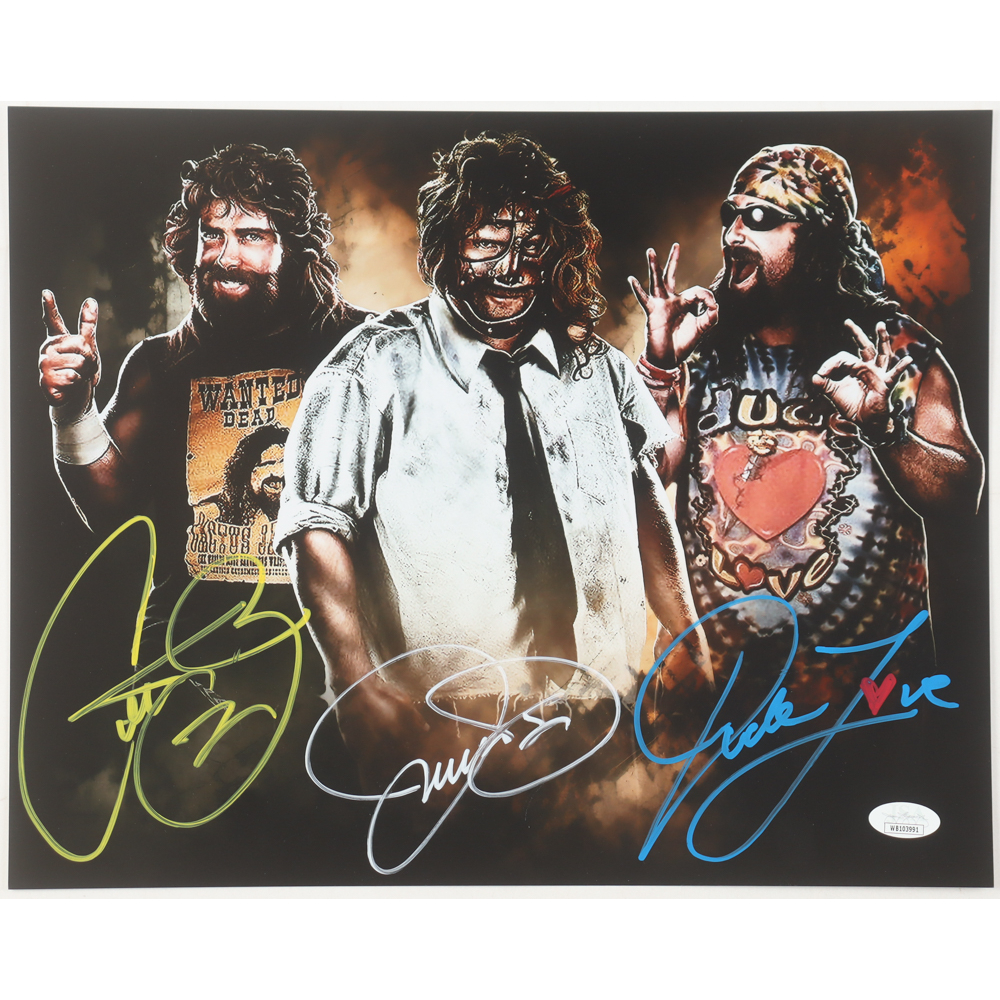 Mick Foley Thrice-Signed WWE 11x14 Photo (JSA) at PristineAuction.com