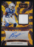 Jaylin Simpson 2024 Select Rookie Signature Memorabilia Prizm Gold Wave #42 RC at PristineAuction.com